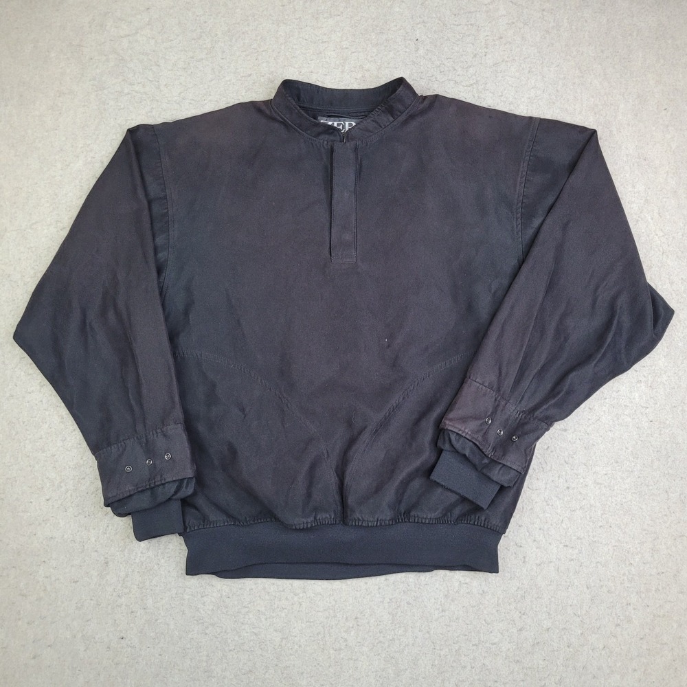 Zero Restriction Golf Windbreaker‎ Mens M Black Performance 1/4 Snap Vintage